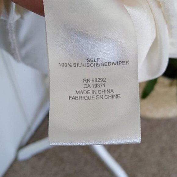 Like New Ivory Tibi Silk Cold Shoulder Top - Picture 12 of 15